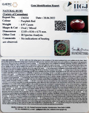 4.97/CT Natural Neo Burma Ruby with Govt. Lab Certificate-3441